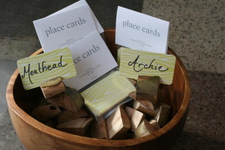 wood placecard holders